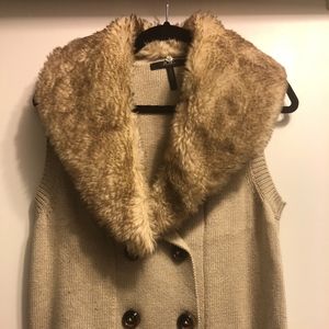 BCBG Faux Fur Collar Vest